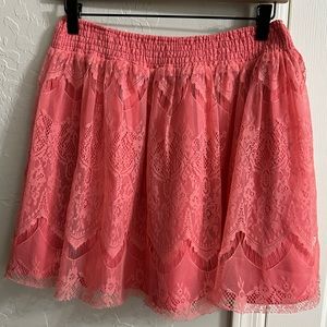 BAR III Lace Elastic Waist Short Skirt Size Small